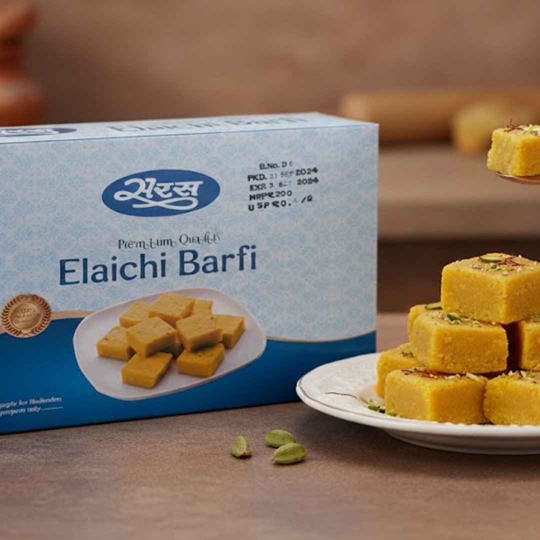 Saras Dairy Elaichi Burfi – 500gm Image 3